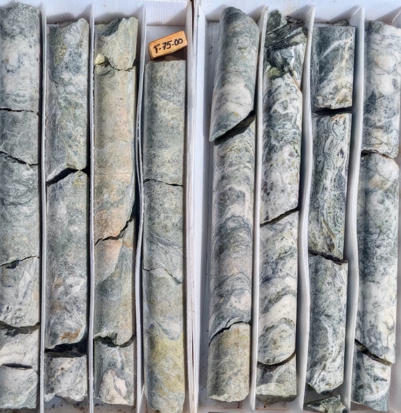 High-grade drill core from the Copalquin District